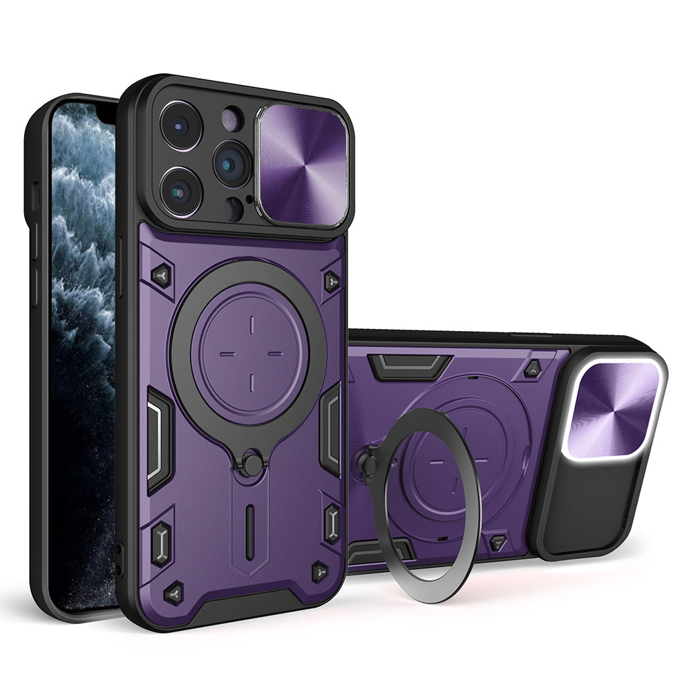 For iPhone 11 Pro Max Slide Camera Lid Drop-proof Cover Rotatable Kickstand PC + TPU Phone Case For iPhone 11 Pro Max Slide Camera Lid Drop-proof Cover Rotatable Kickstand PC + TPU Phone Case